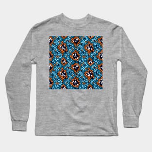 Snakeskin Pattern (Blue and Orange) Long Sleeve T-Shirt